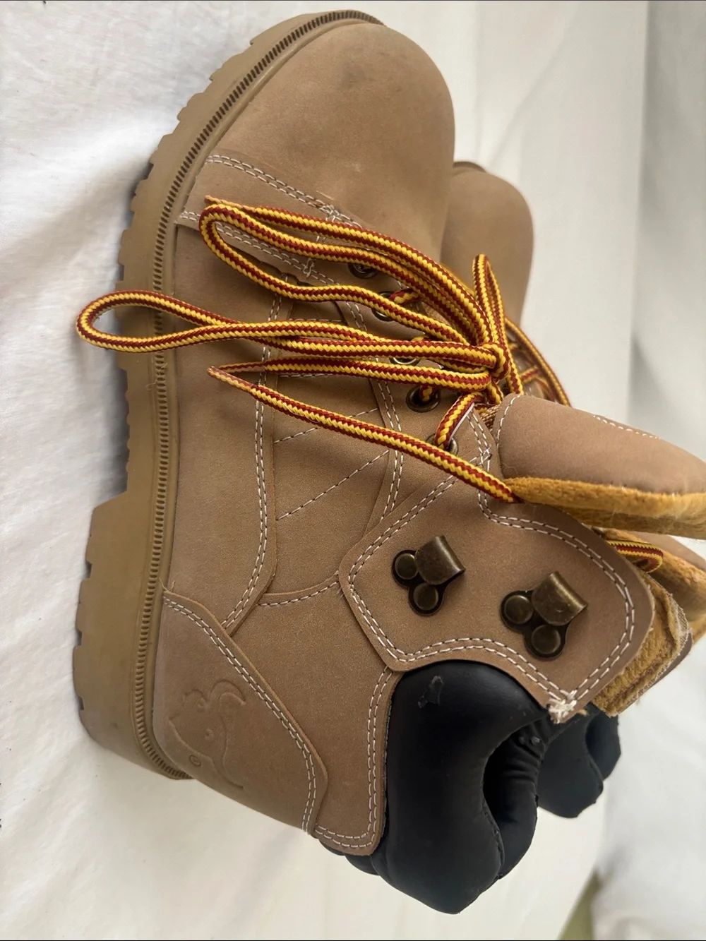 Texas Steer Men's Tan Work Boots with Cushioned Support. Excellent Soles.